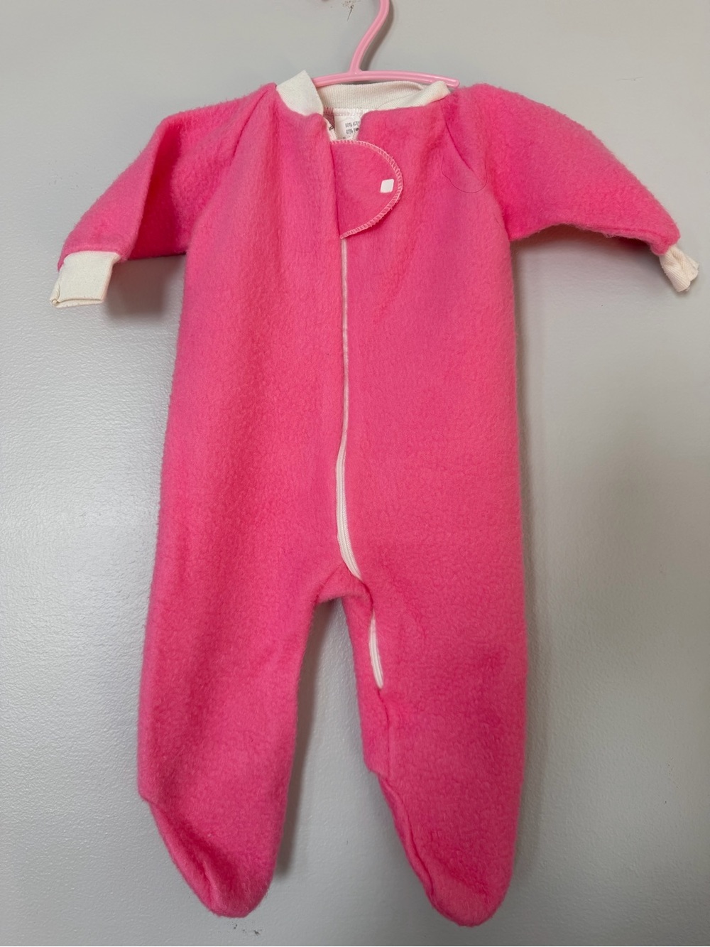 Pink Fleece Footed One-Piece for Kids